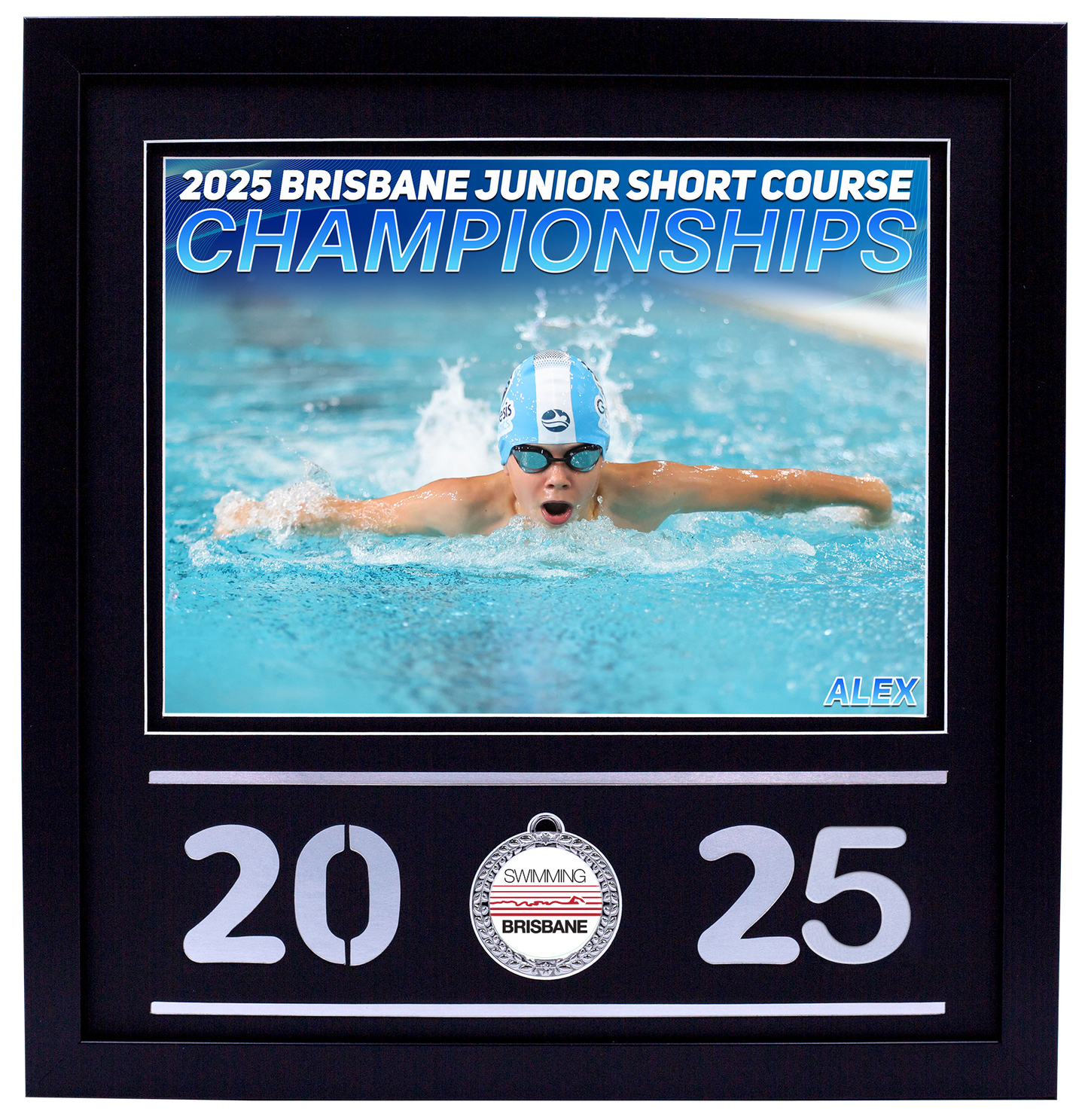 2025 Brisbane Junior Short Course Championships Black Medal Shots Frame
