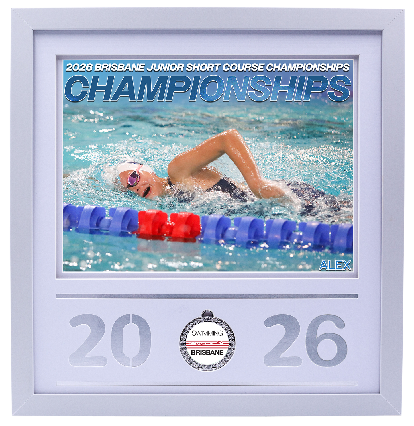 2026 Brisbane Junior Short Course Championships White Medal Shots Frame