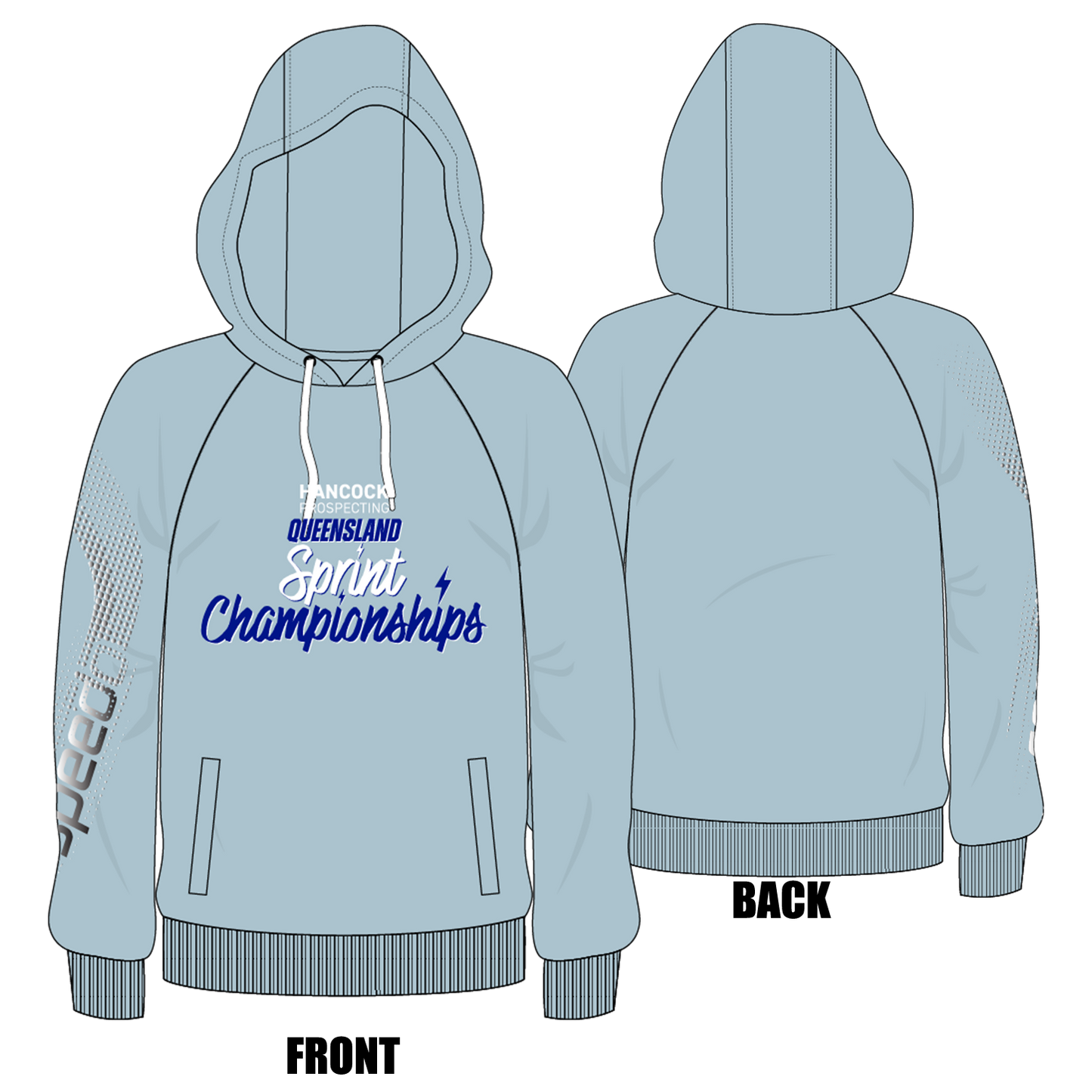 Swimming QLD State Sprints - Speedo Grey Blue Hoodie