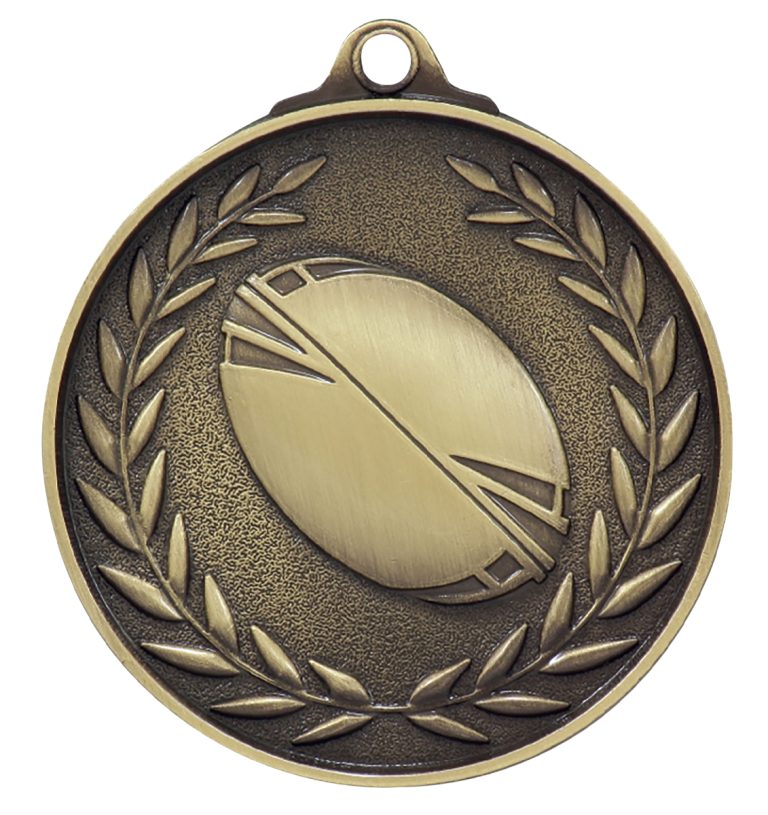 Wreath – Antique Gold Rugby Medal