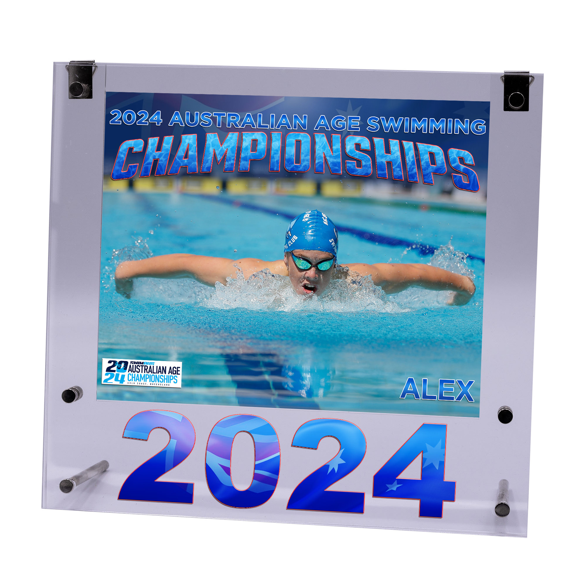 2024 Australian Age Championships Medium Acrylic Frame POST ONLY