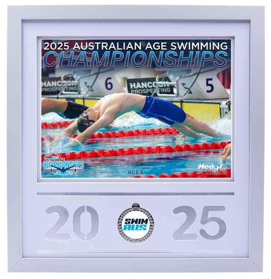 2025 Australian Age Championships White Medal Shots Frame