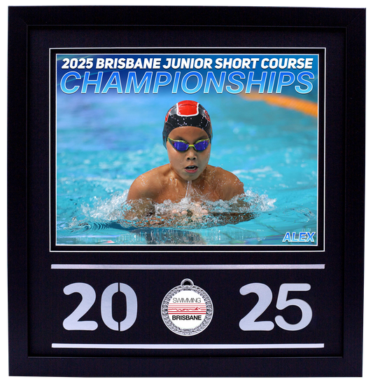 2025 Brisbane Junior Short Course Championships Black Medal Shots Frame