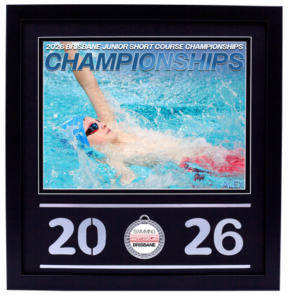 2026 Brisbane Junior Short Course Championships Black Medal Shots Frame
