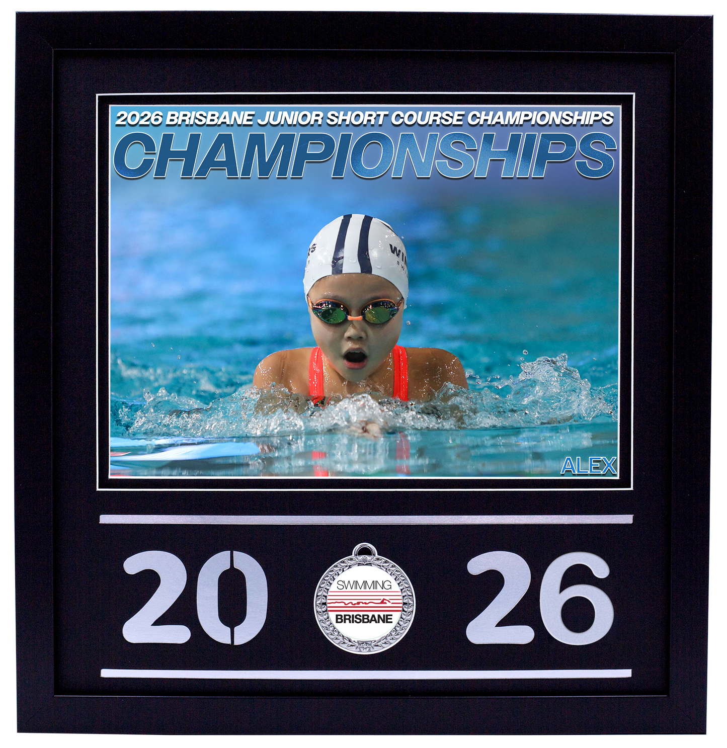 2026 Brisbane Junior Short Course Championships Black Medal Shots Frame