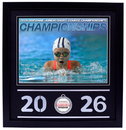 2026 Brisbane Junior Short Course Championships Black Medal Shots Frame