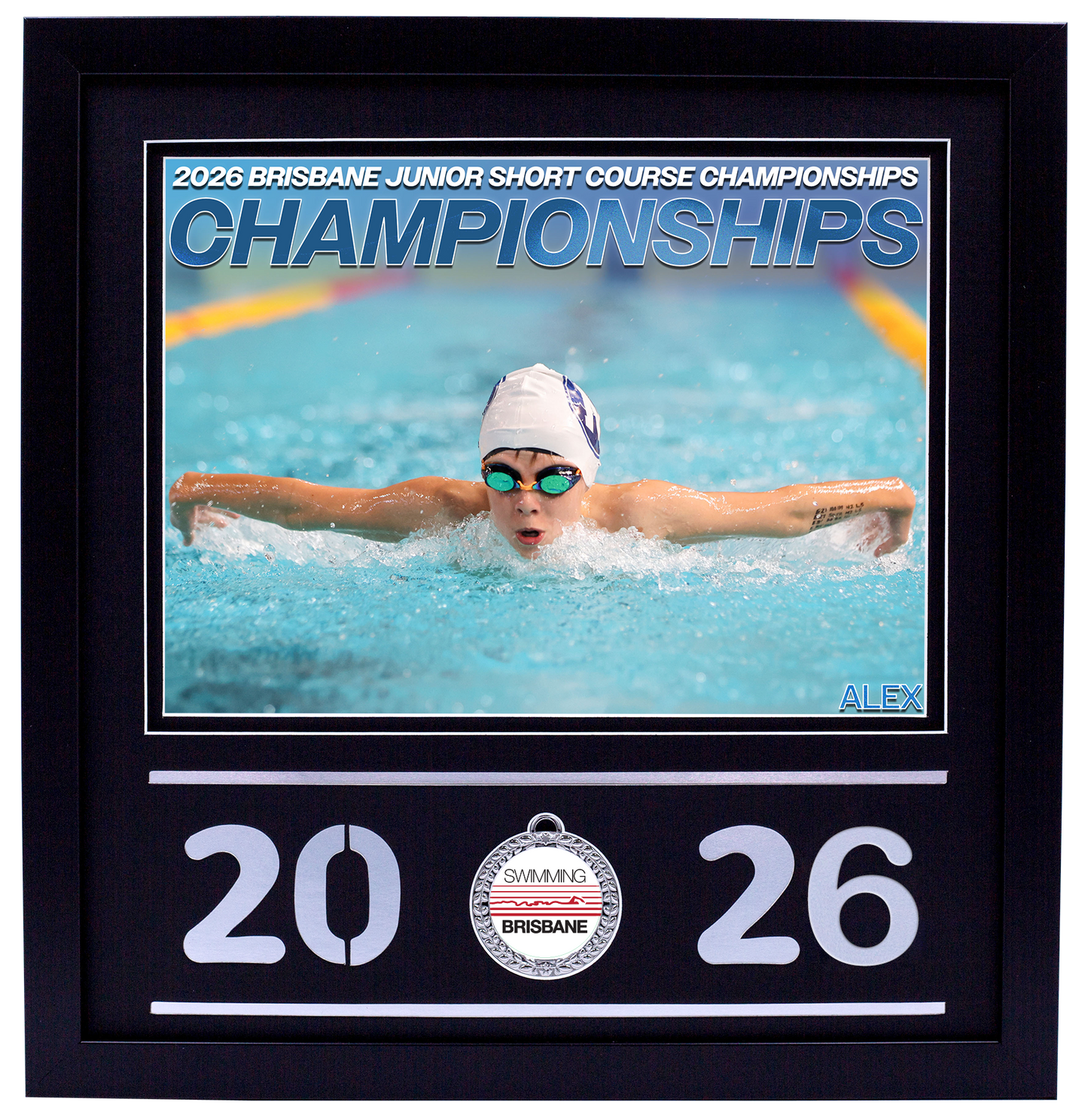 2026 Brisbane Junior Short Course Championships Black Medal Shots Frame