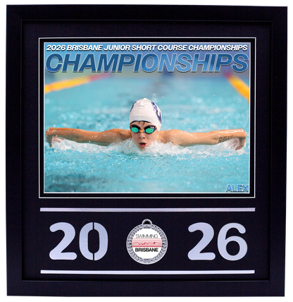 2026 Brisbane Junior Short Course Championships Black Medal Shots Frame