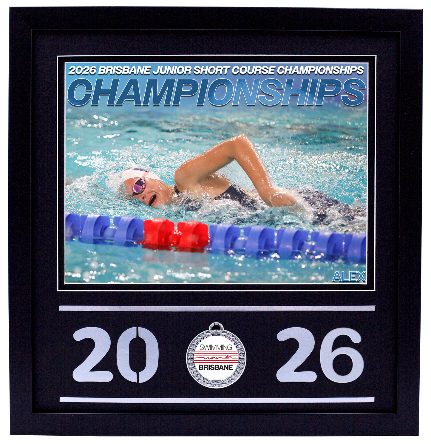 2026 Brisbane Junior Short Course Championships Black Medal Shots Frame