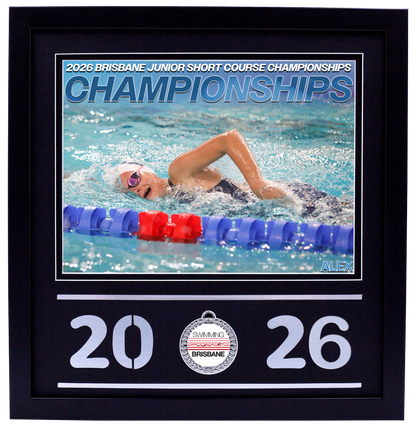 2026 Brisbane Junior Short Course Championships Black Medal Shots Frame