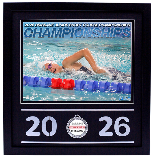 2026 Brisbane Junior Short Course Championships Black Medal Shots Frame
