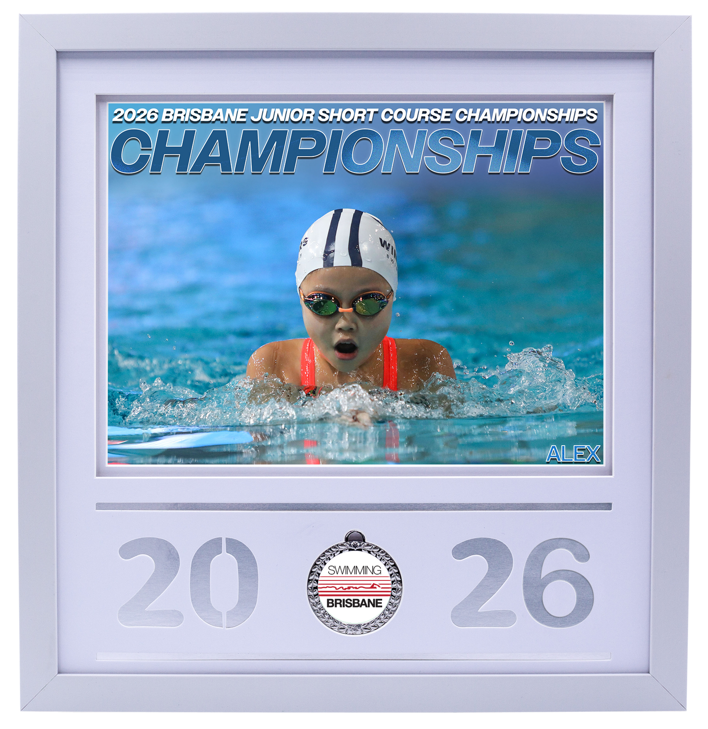 2026 Brisbane Junior Short Course Championships White Medal Shots Frame