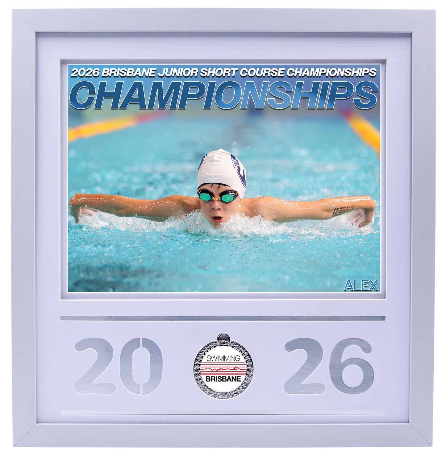 2026 Brisbane Junior Short Course Championships White Medal Shots Frame