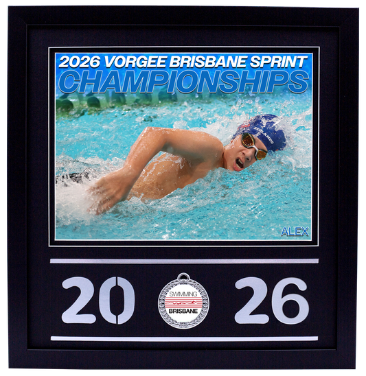 2026 Brisbane Sprint Championships Black Medal Shots Frame
