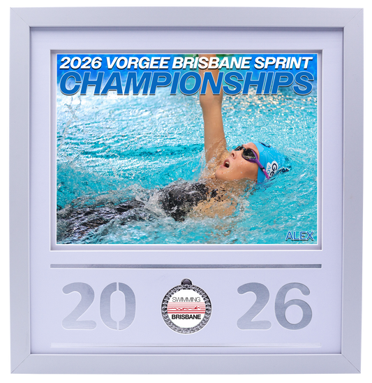 2026 Brisbane Sprint Championships White Medal Shots Frame