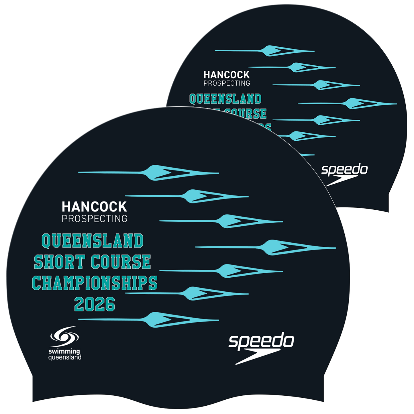 Swimming QLD State - Black/Blue Speedo Cap