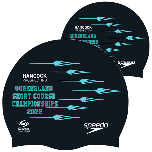 Swimming QLD State - Black/Blue Speedo Cap