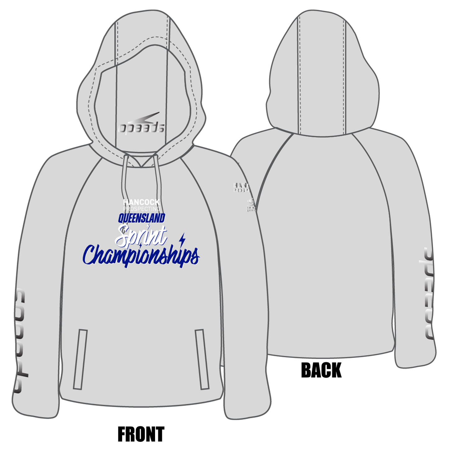 Swimming QLD State Sprints - Speedo Grey Hoodie