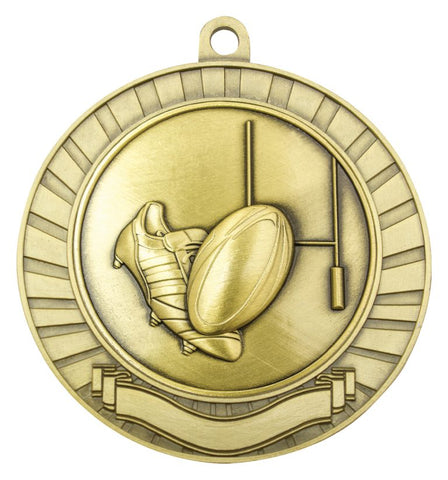 Eco Scroll Rugby Medal
