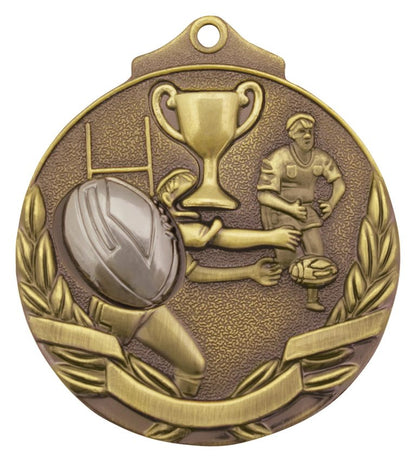 Two Tone Gold Rugby Medal