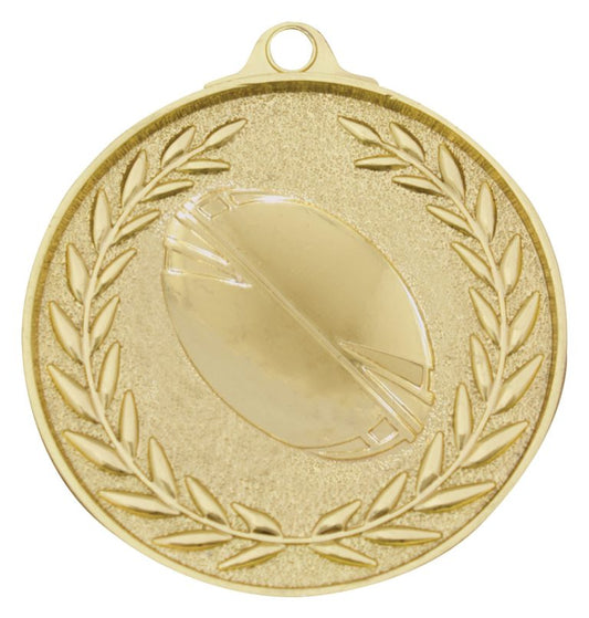 Classic Wreath Rugby Medal