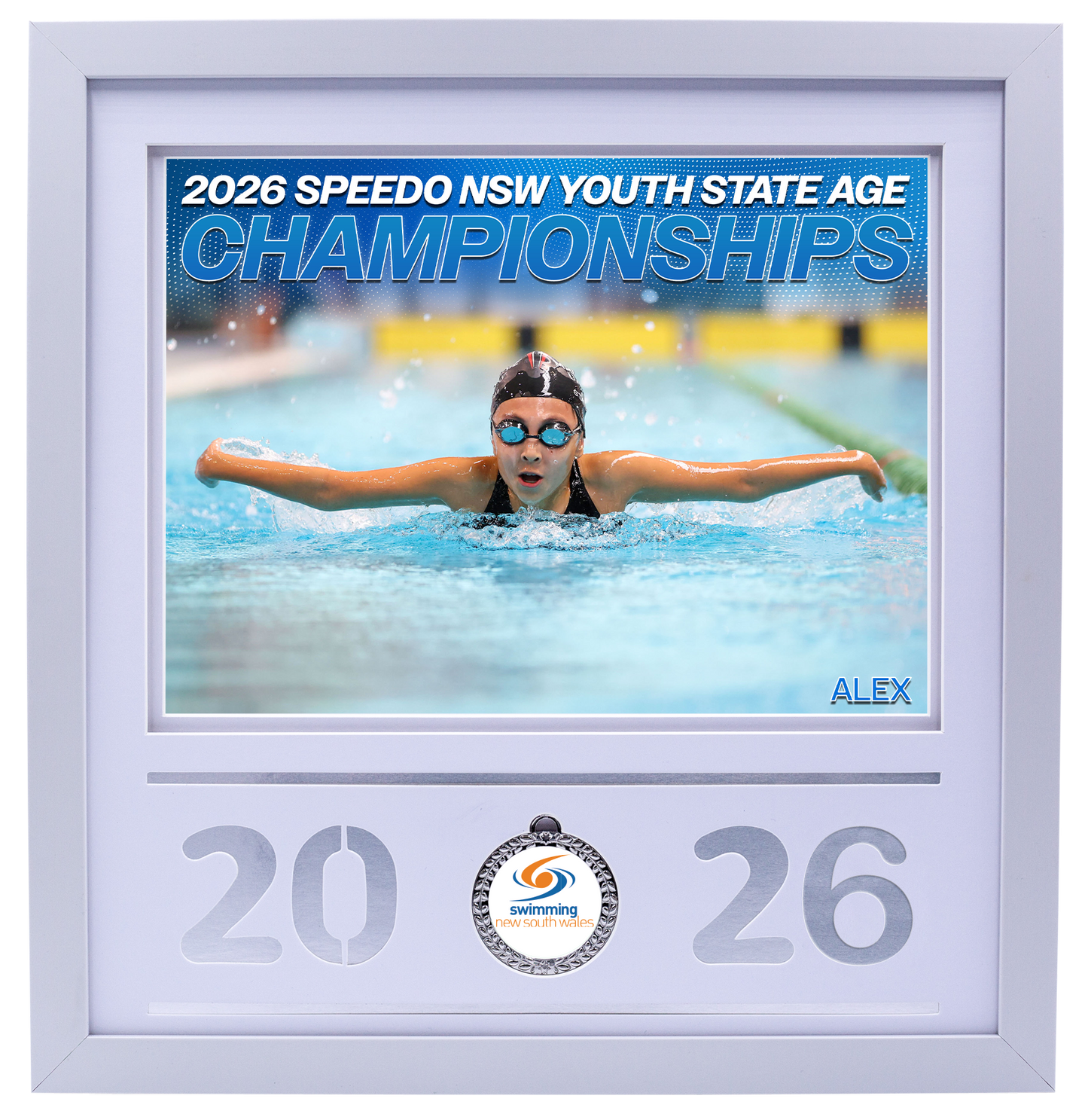 2026 NSW Speedo Youth State Age Championships White Medal Shots Frame