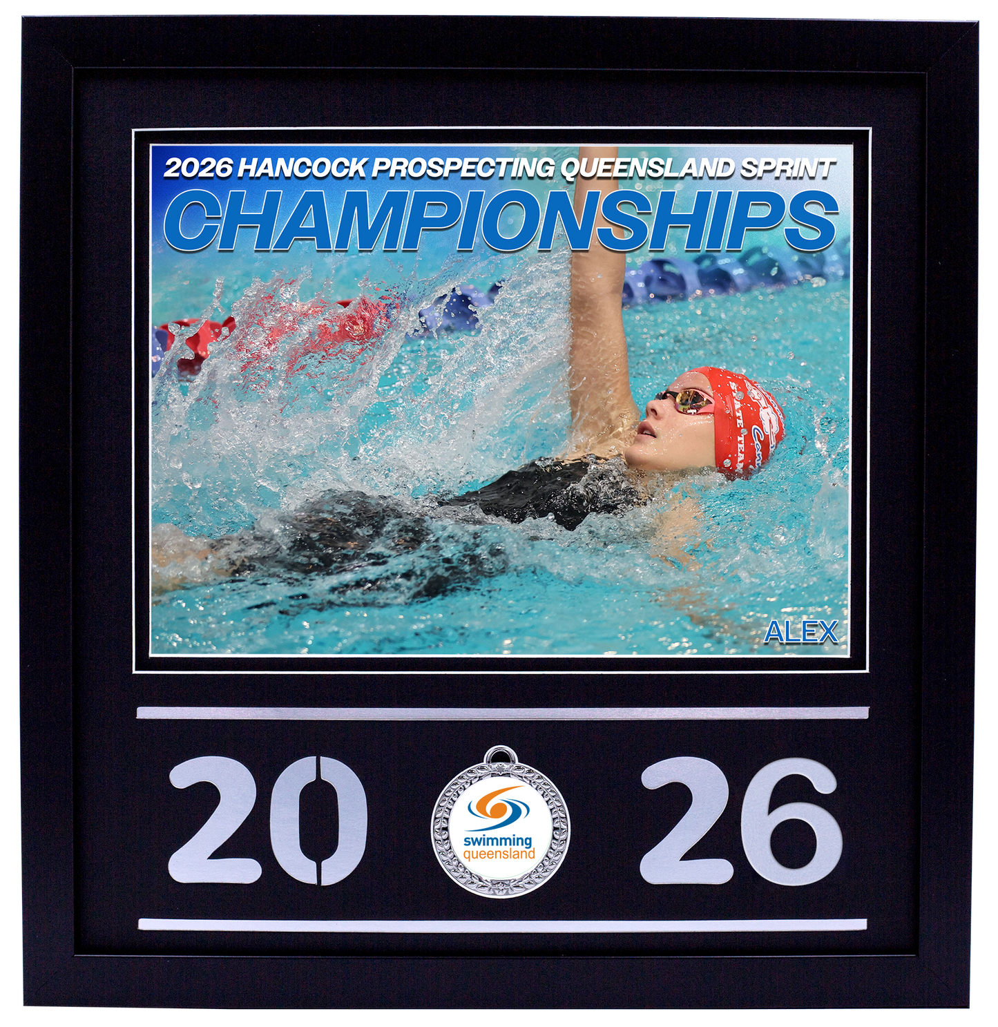 2026 QLD Sprint Championships Black Medal Shots Frame