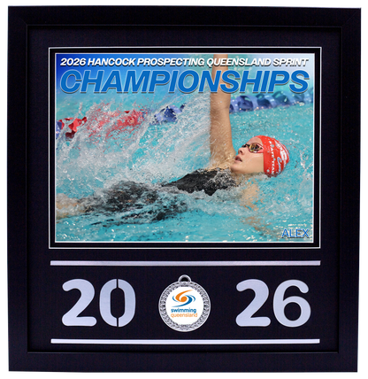 2026 QLD Sprint Championships Black Medal Shots Frame