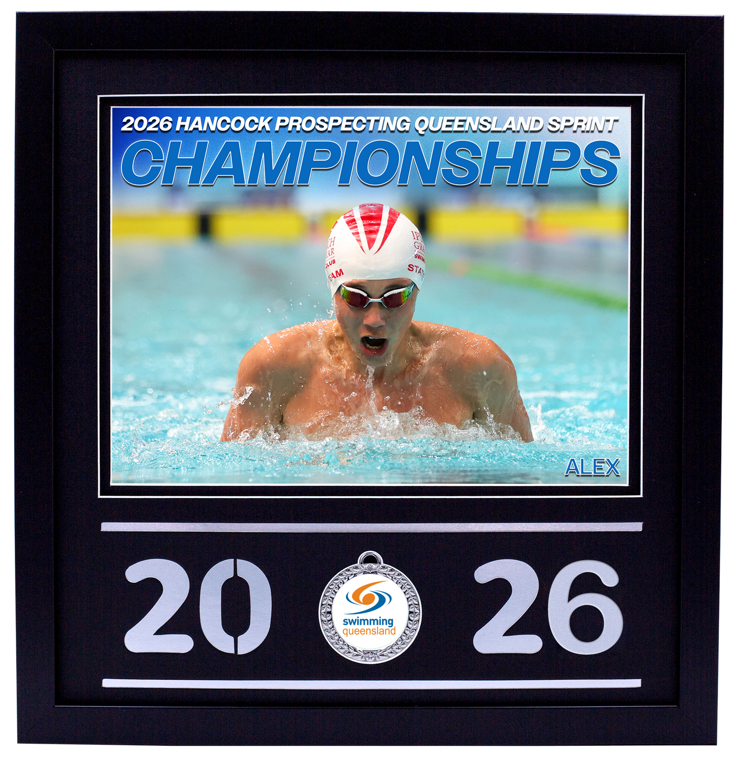 2026 QLD Sprint Championships Black Medal Shots Frame
