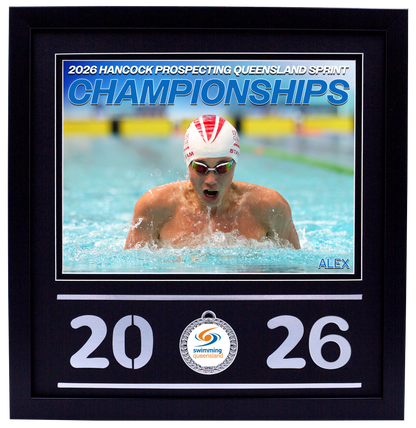 2026 QLD Sprint Championships Black Medal Shots Frame