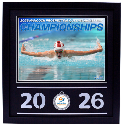 2026 QLD Sprint Championships Black Medal Shots Frame