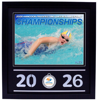 2026 QLD Sprint Championships Black Medal Shots Frame