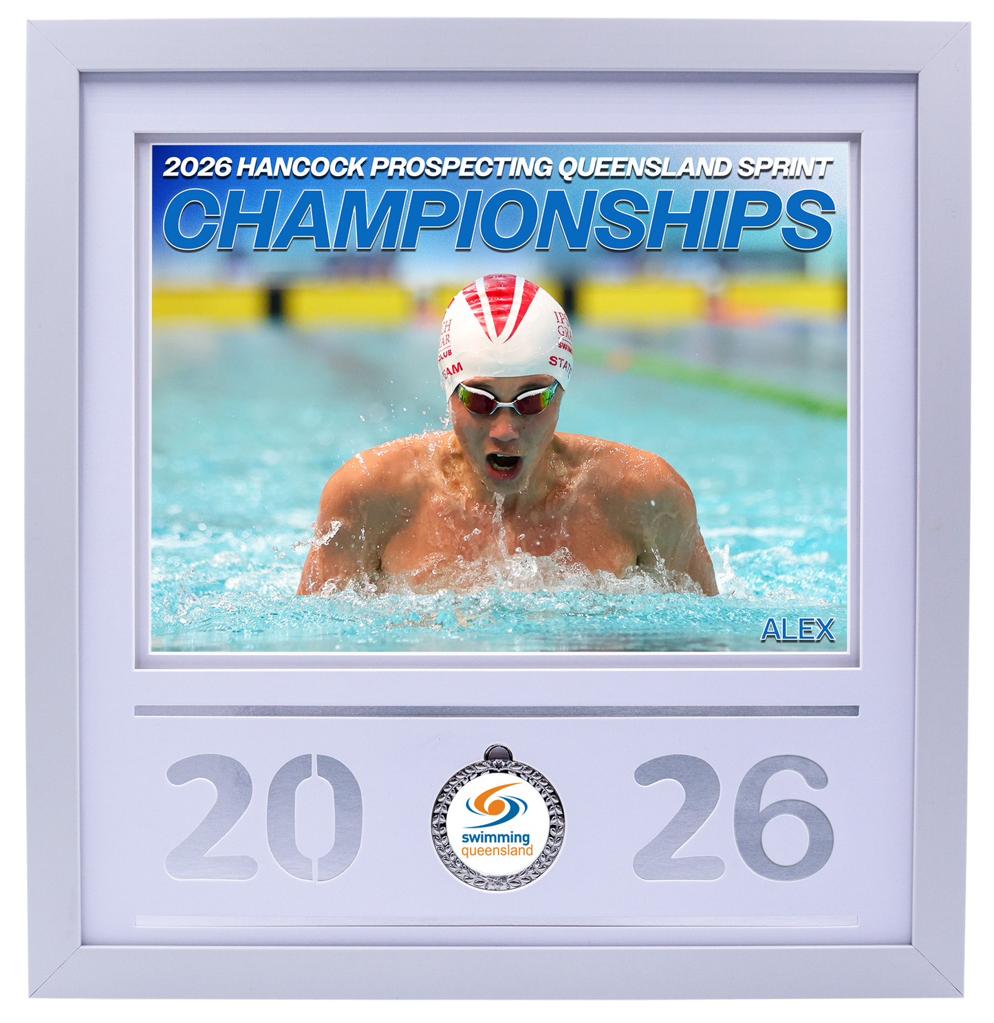 2026 QLD Sprint Championships White Medal Shots Frame