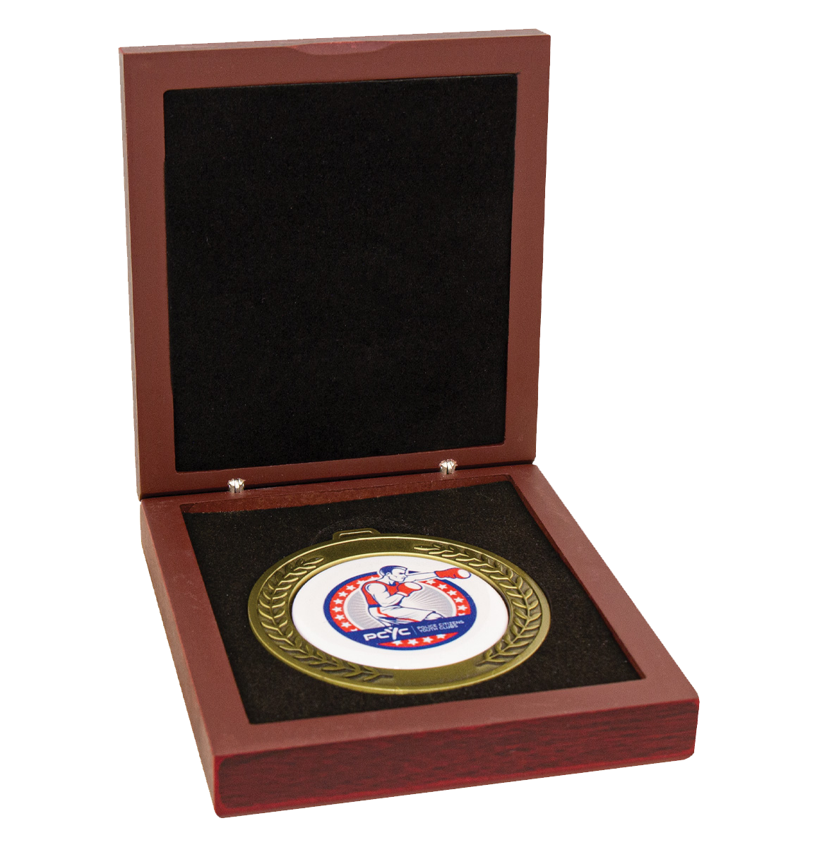 70mm Premium Rosewood Timber Medal Box