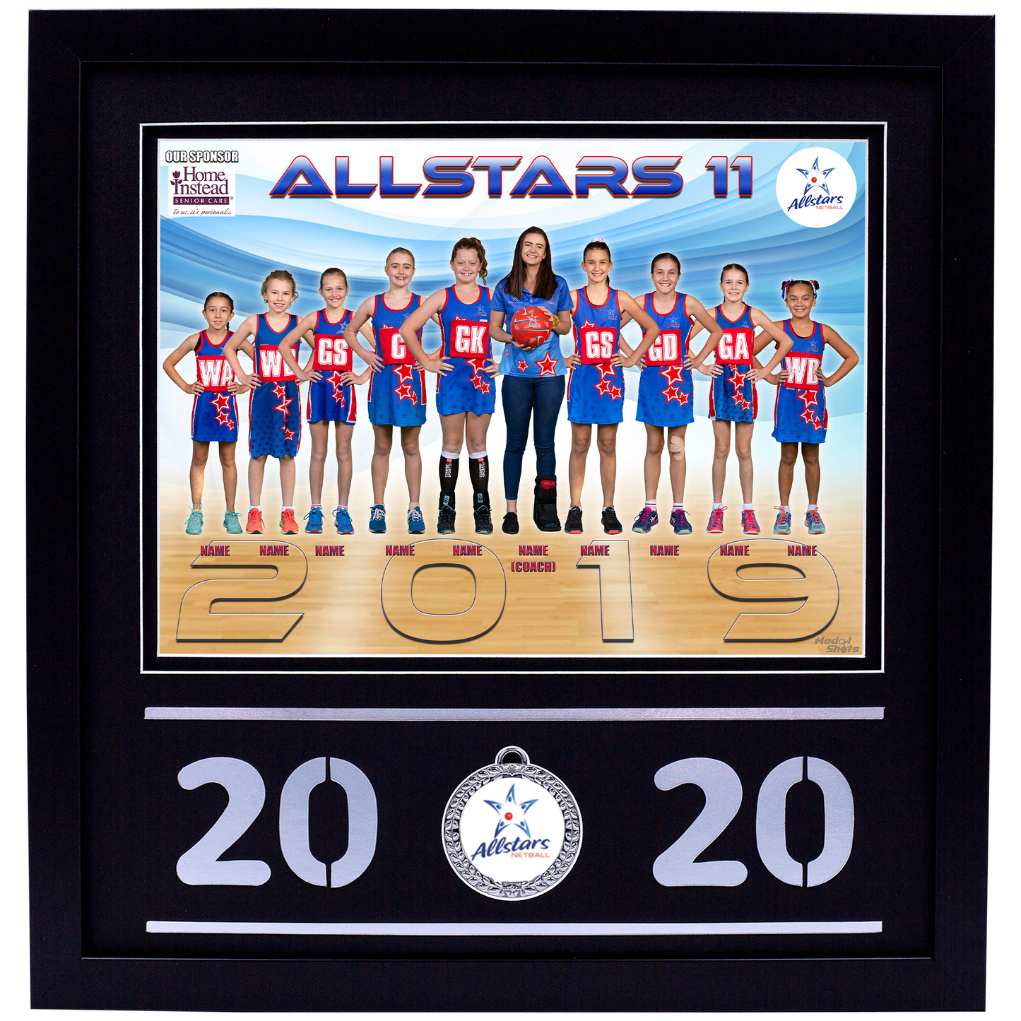 Framed Team Photo with Medal Upgrade