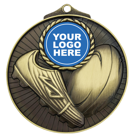 Customised Ball & Boot Rugby Medal