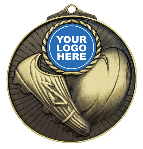 Customised Ball & Boot Rugby Medal