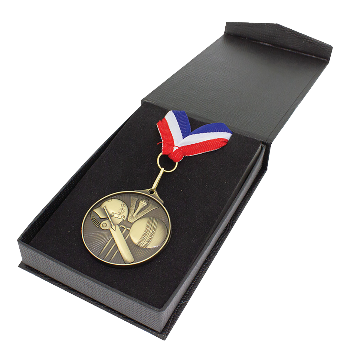 50 - 70mm Flip Top Faux Leather Medal & Ribbon Box