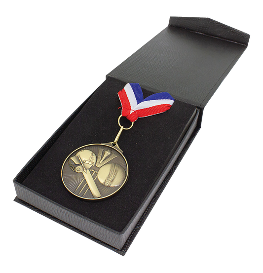 50 - 70mm Flip Top Faux Leather Medal & Ribbon Box