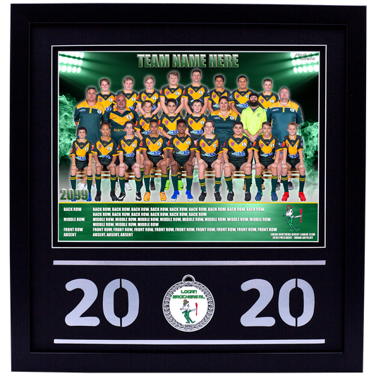 Framed Team Photo with Medal