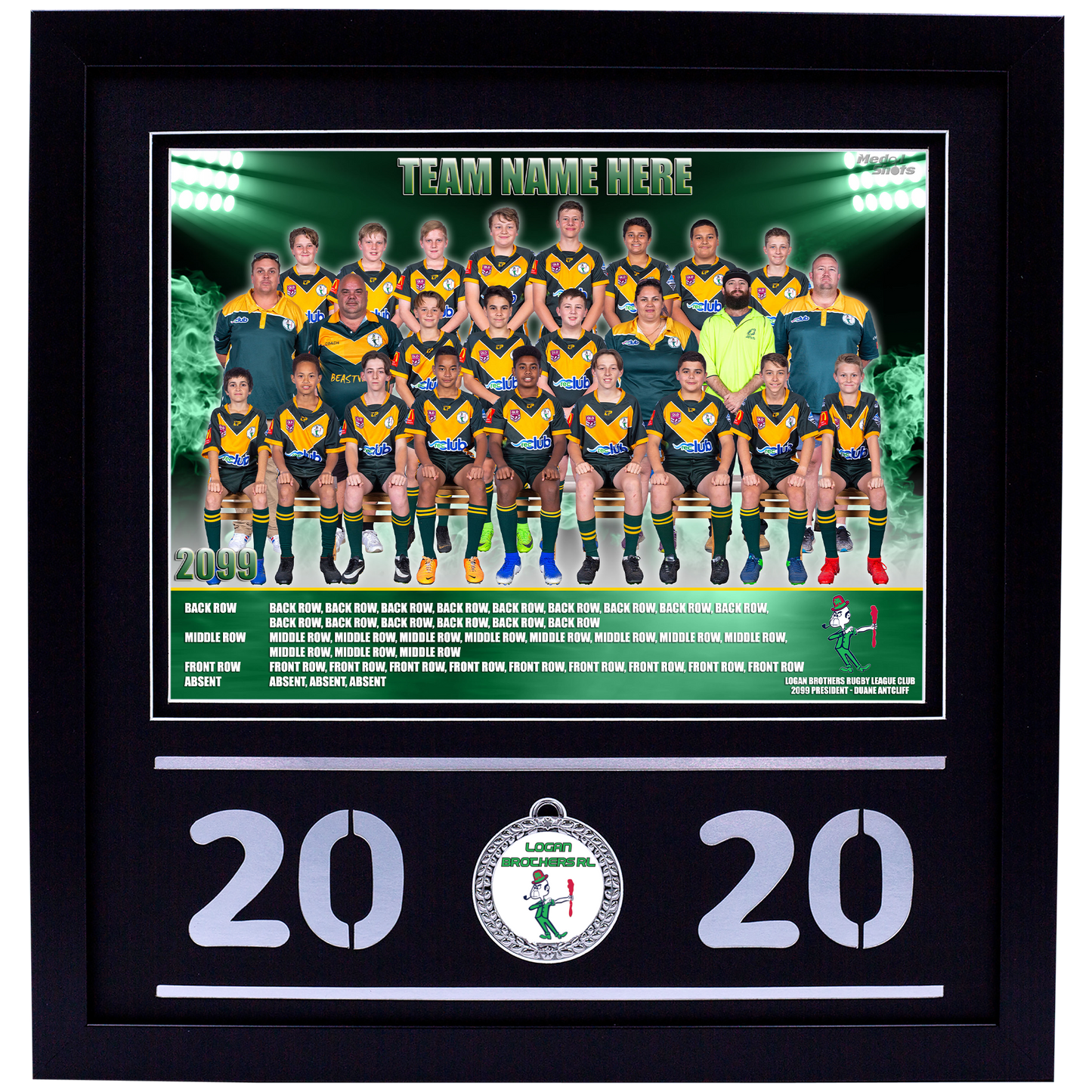 Framed Team Photo with Medal Upgrade