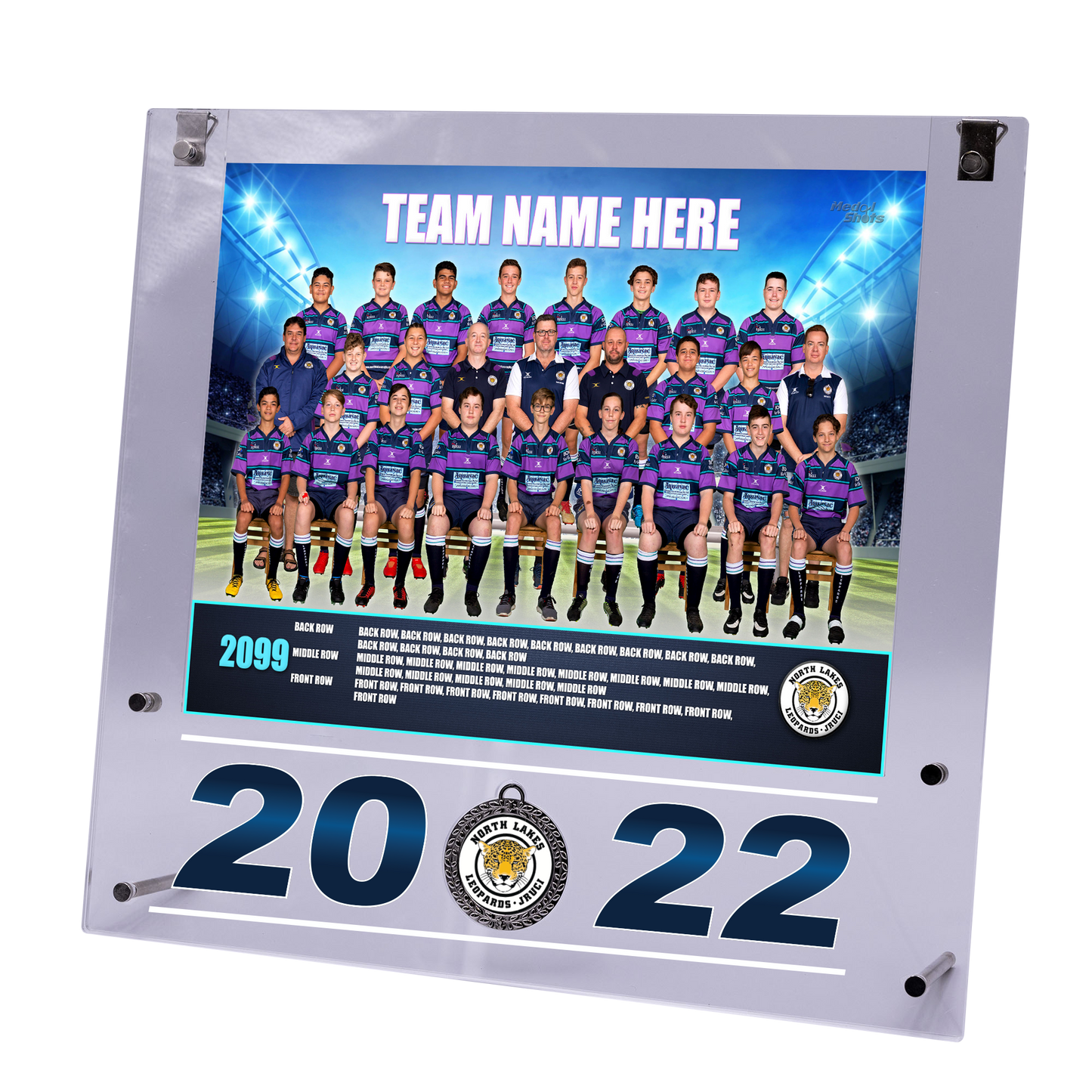 Large Acrylic Framed Team Photo with Medal Upgrade