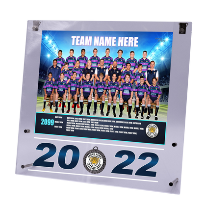 Large Acrylic Framed Team Photo with Medal