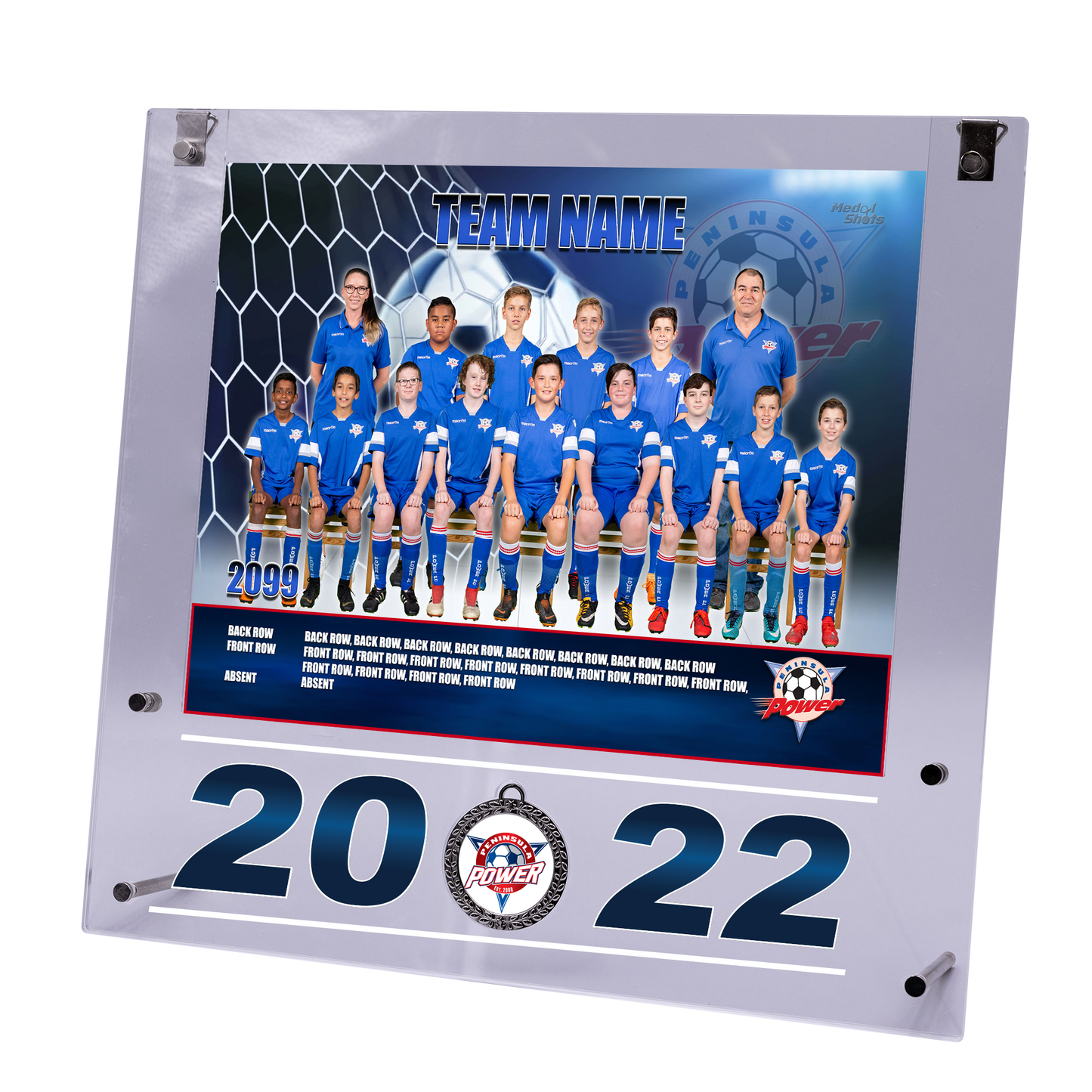 Large Acrylic Framed Team Photo with Medal Upgrade