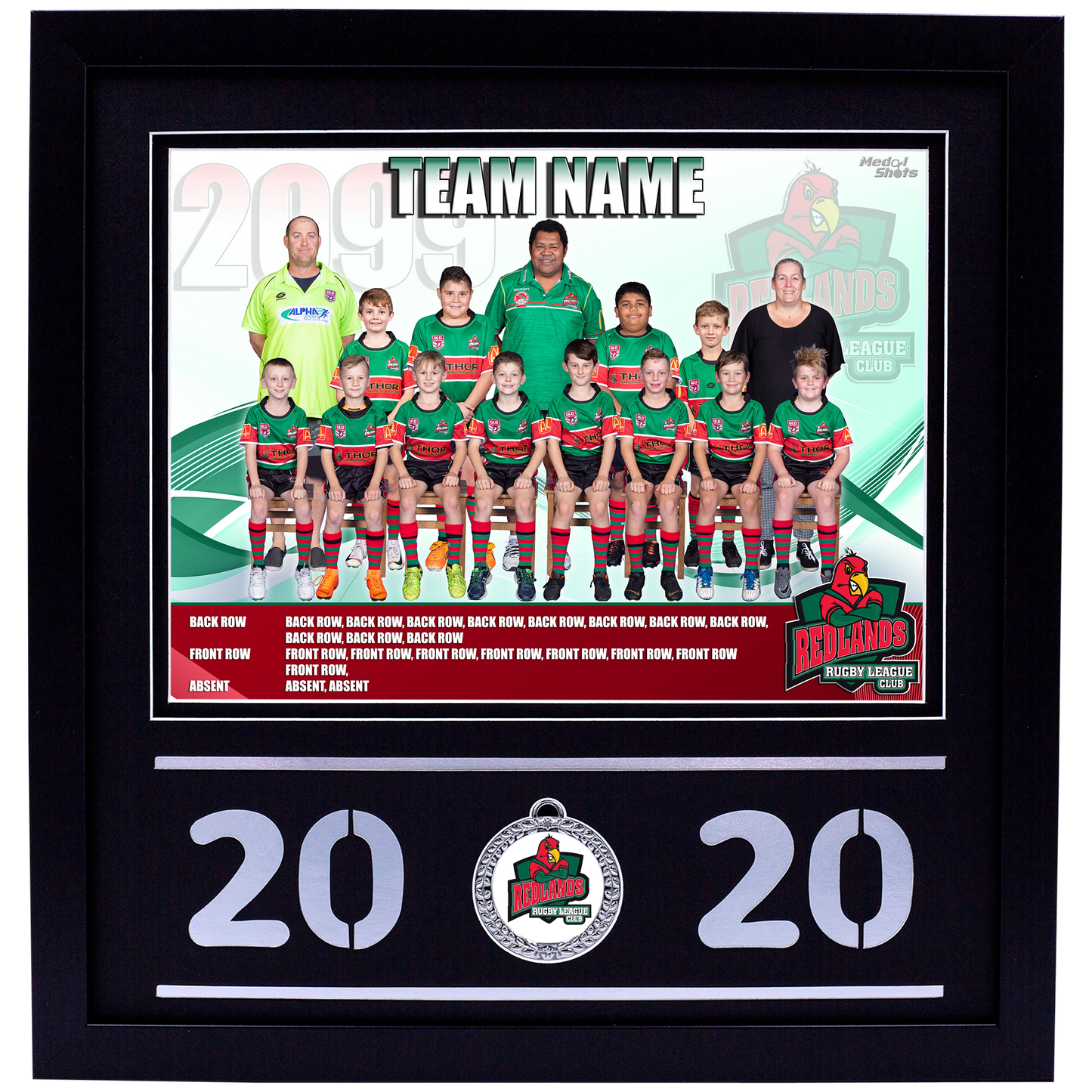 Framed Team Photo with Medal Upgrade