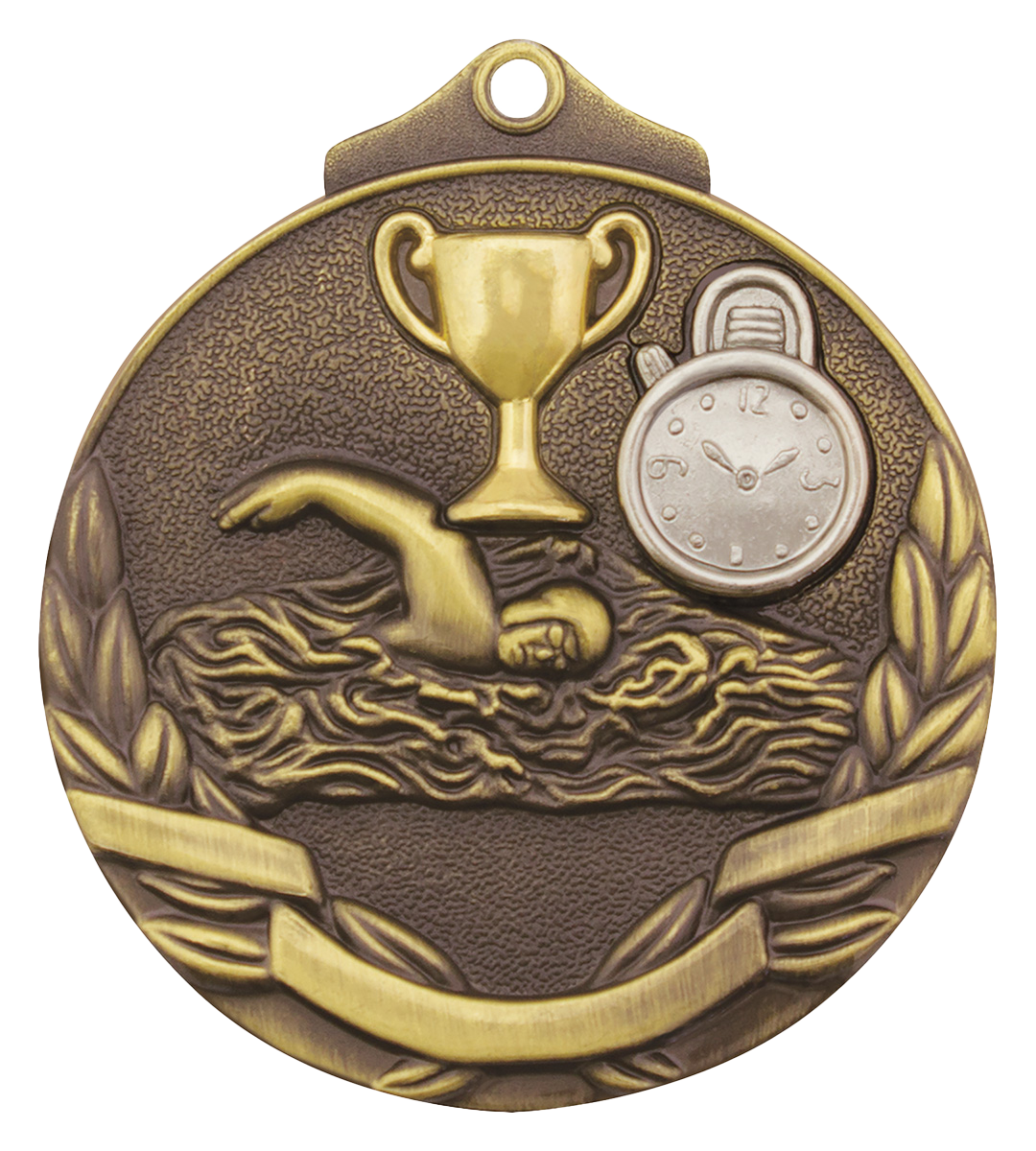 Two Tone Swimming Medal - No Insert