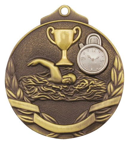 Two Tone Swimming Medal - No Insert
